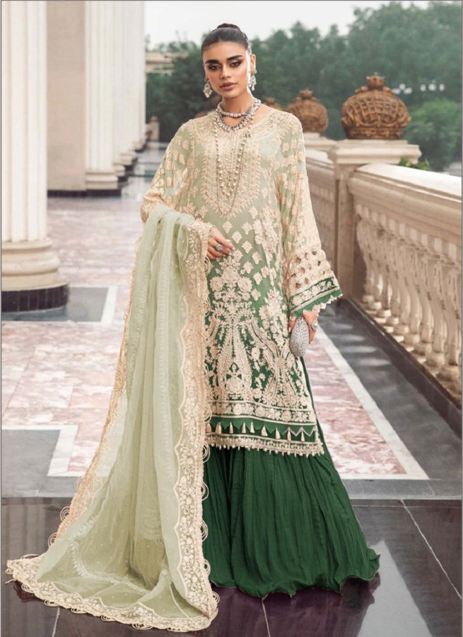 Dinsaa Georgette Embroidery Sharara Designer Salwar Kameez Catalog