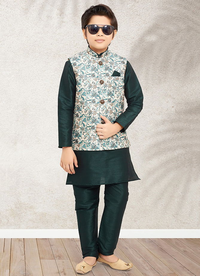 Green Ethnic Wear Wholesale Boys Wear Catalog 215