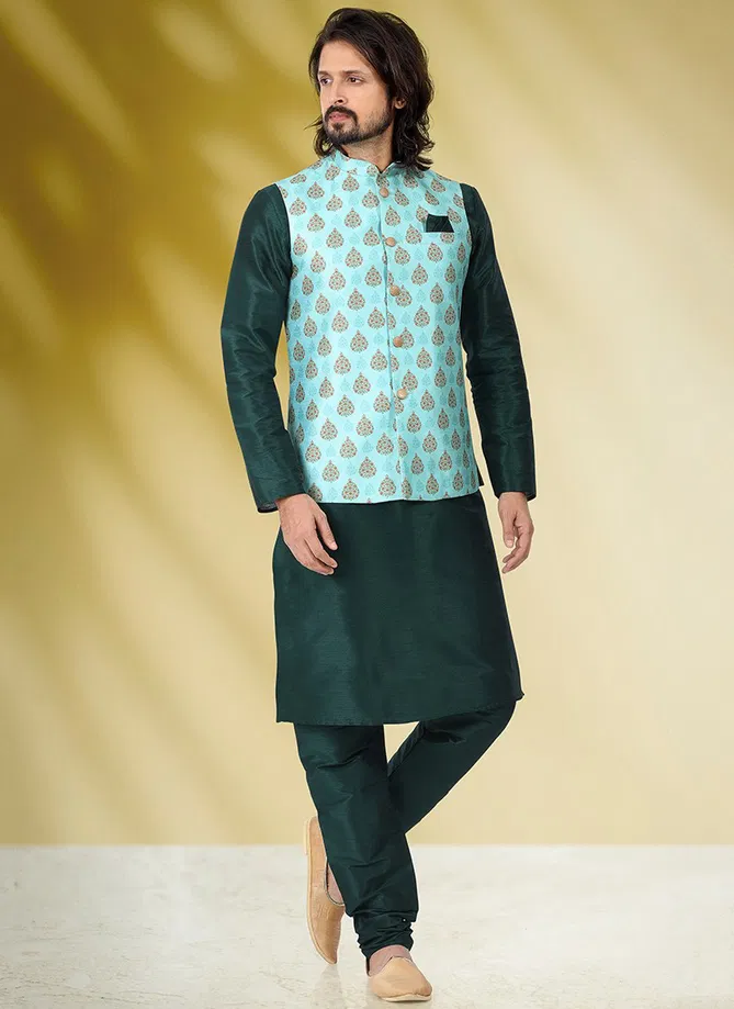 Ethnic Wear Wholesale Kurta Pajama With Jacket Catalog