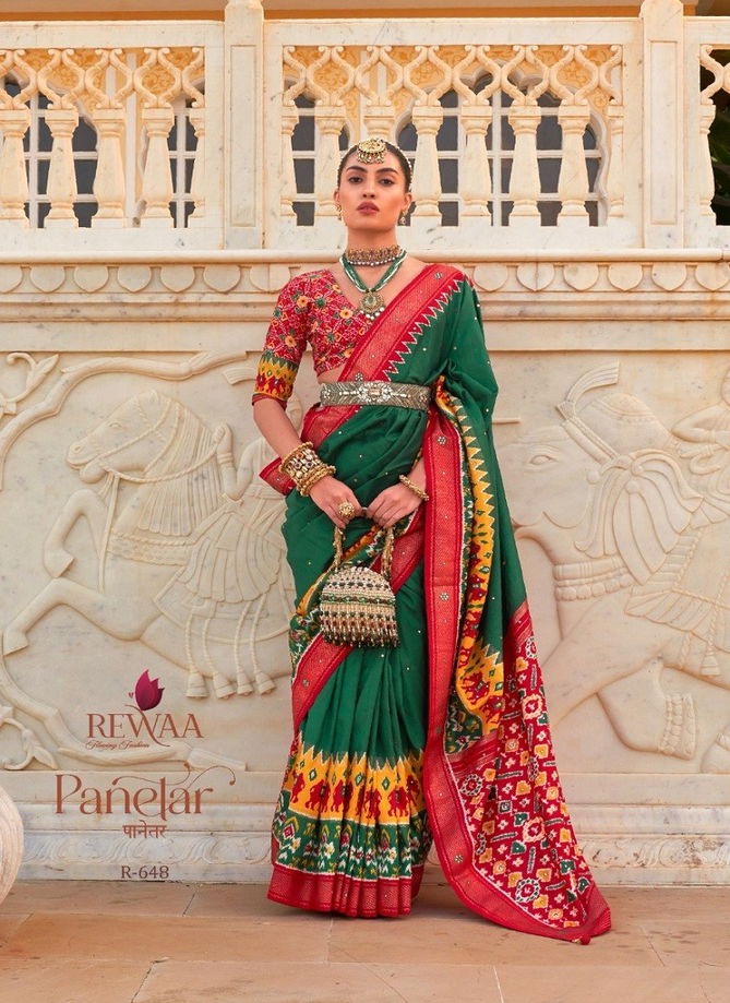 Green Panetar By Rewaa Silk Saree Catalog 648