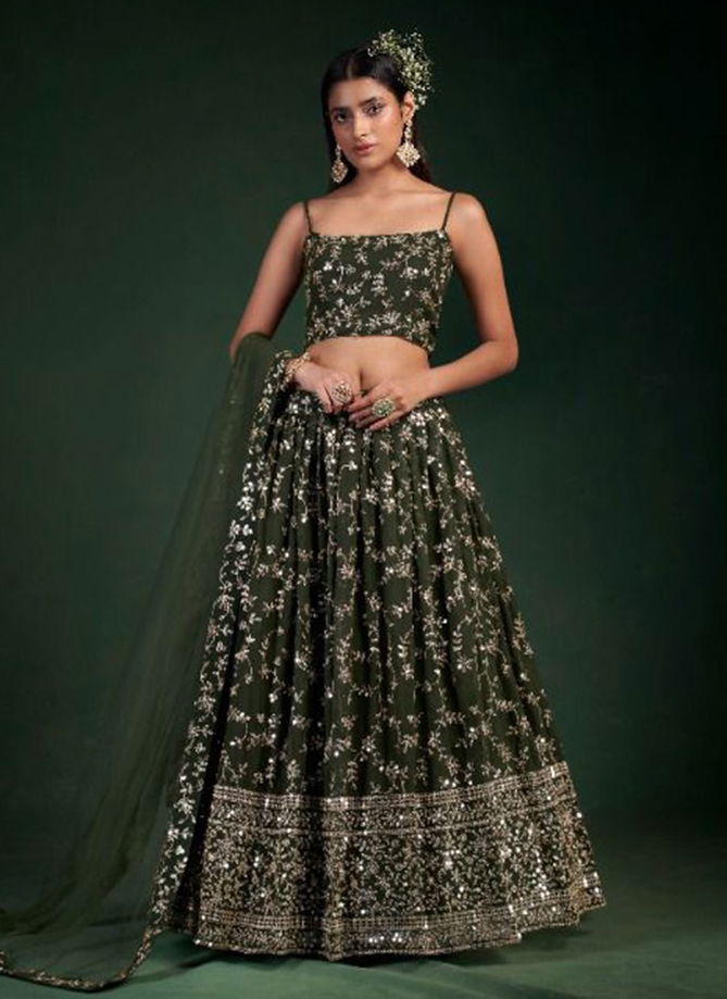 Green Royal Saga 5 Wholesale Party Wear Lehenga Choli Catalog 30008