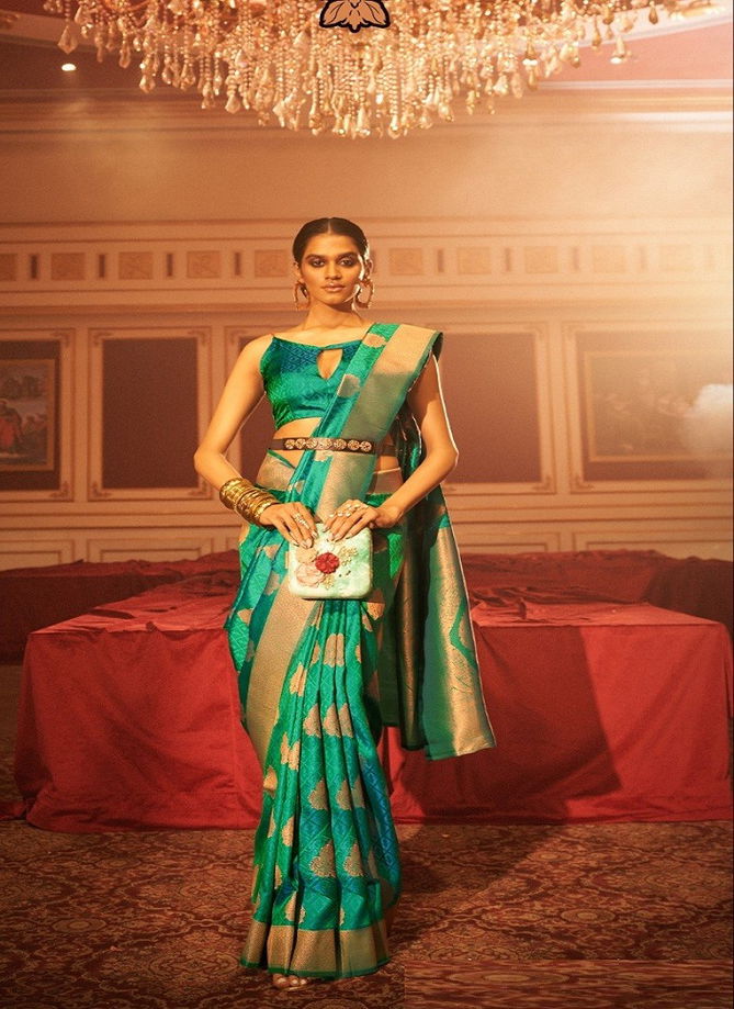 Green Sharlie By The Fabrica Designer Saree Catalog 21005