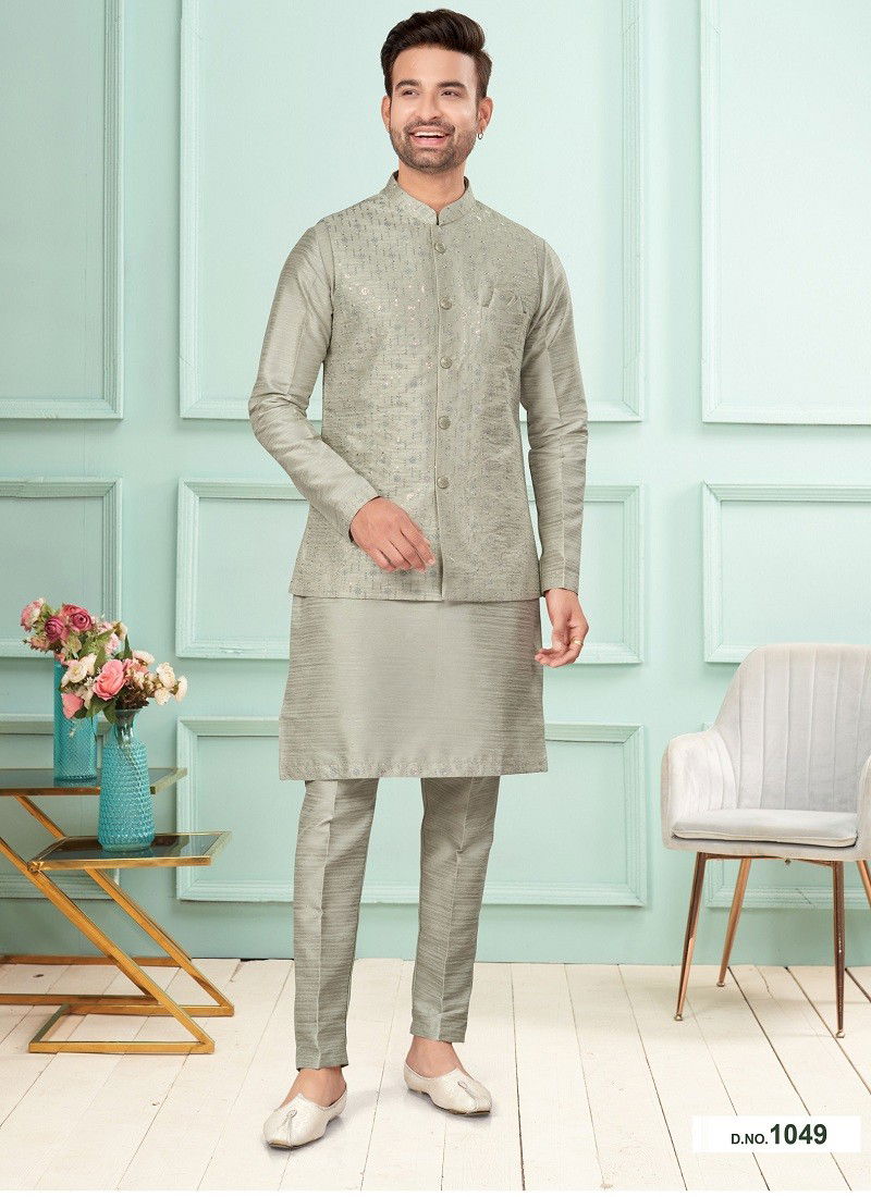 GS Fashion Wedding Wear Mens Designer Modi Jacket Kurta Pajama Wholesale Online