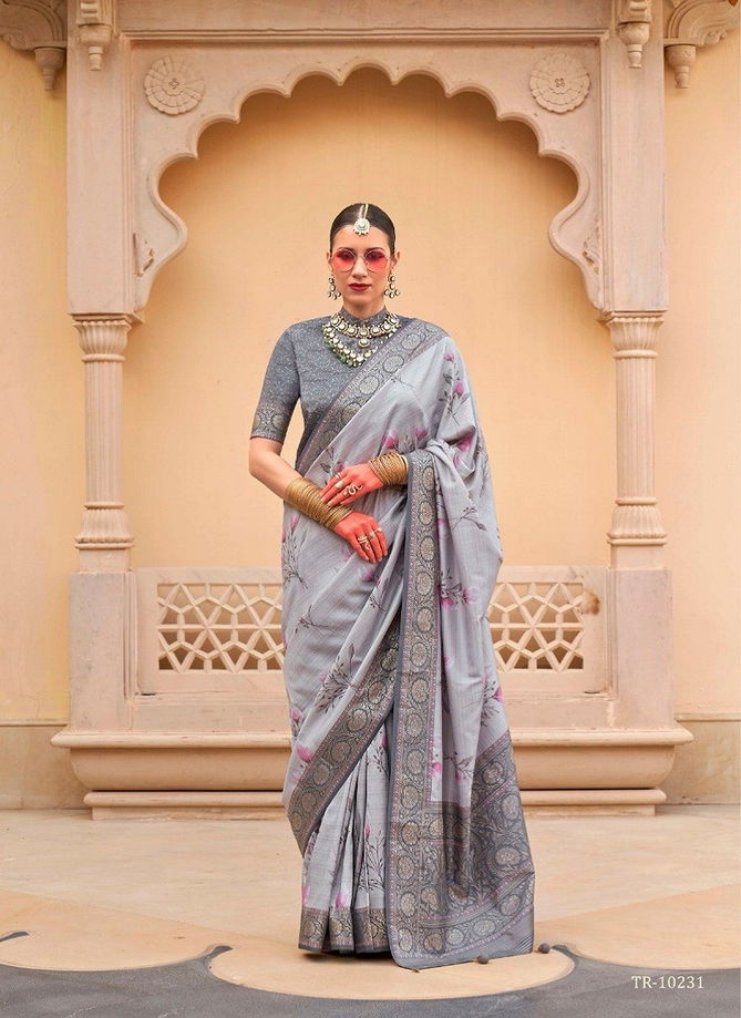 Pushpavatika By Trirath Floral P V Silk Printed Saree Wholesale Shop In Surat