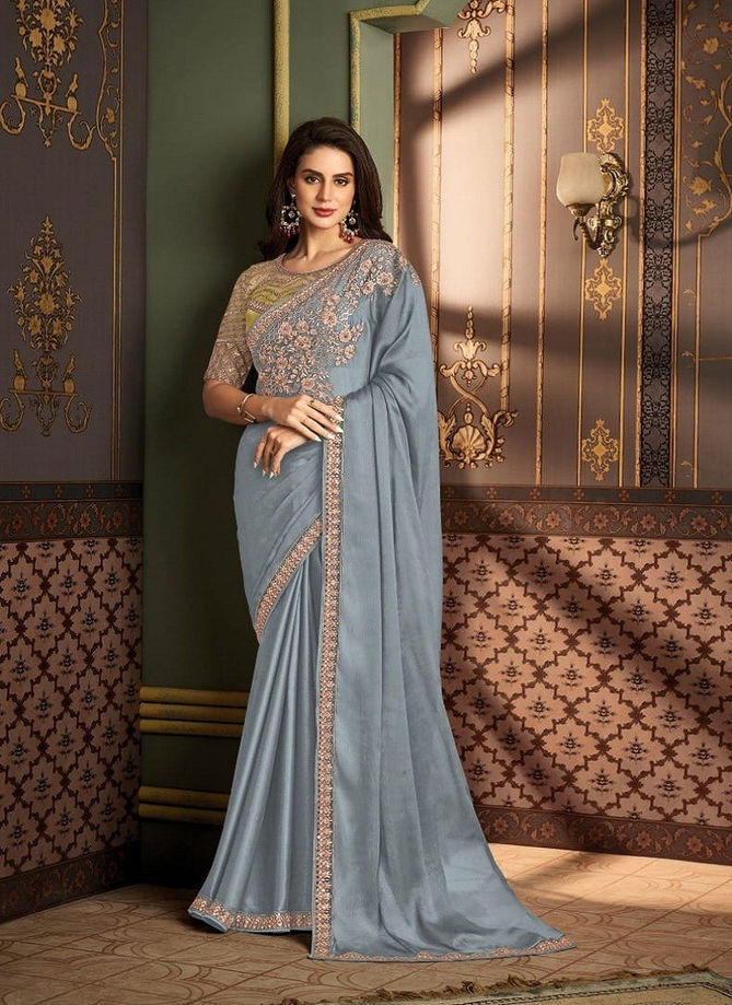 Sandalwood 1202 Colour By TFH Silk Designer Party Wear Saree Wholesale Online