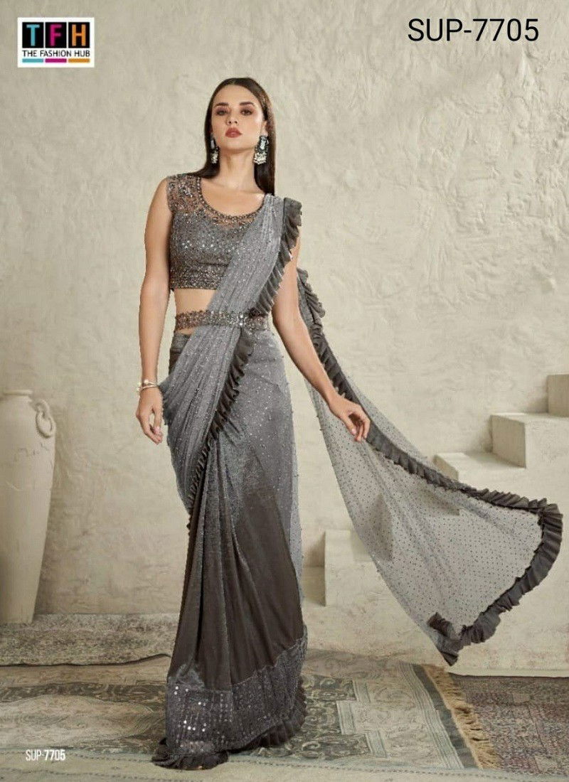 Super Star 2 By TFH Fancy Party Wear Designer Saree Exporters In India