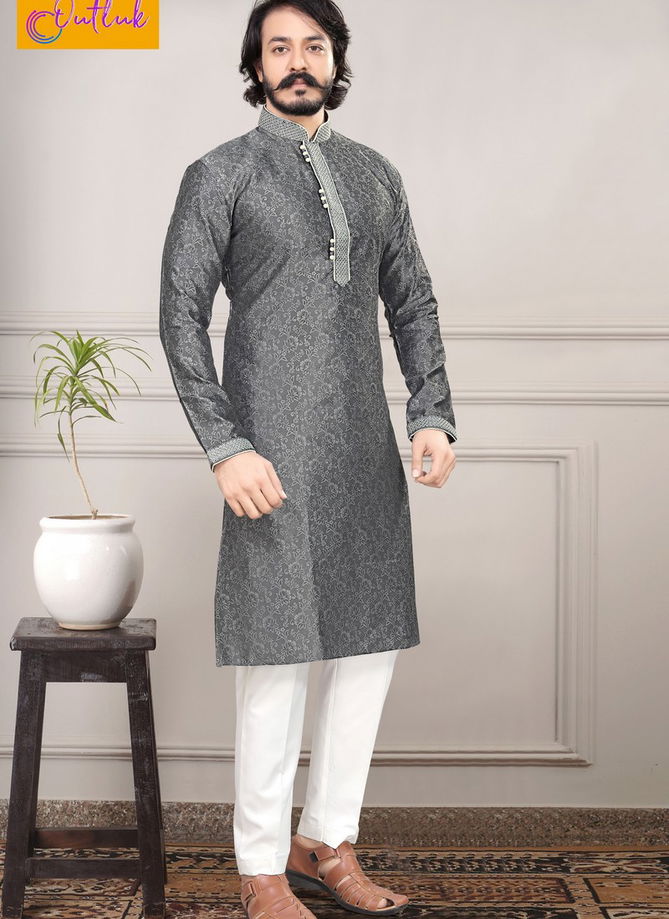 Festival Wear Outluk Vol 14 Special Low Range Pure Silk Jacquard Kurta Pajama Collections