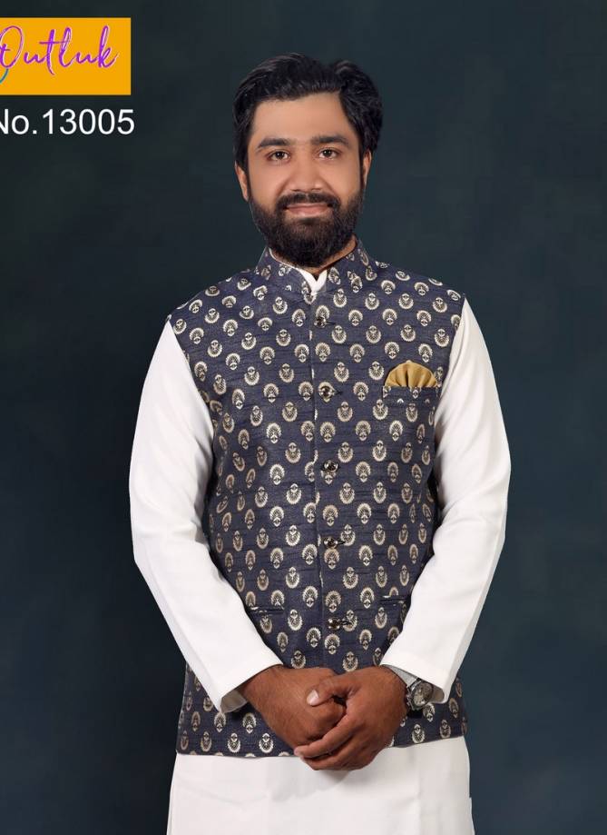 Outluk Vol 13 Eid Special New Designer Festival Wear and Party Wear Jute and Jacquard Printed Modi Jacket Collection