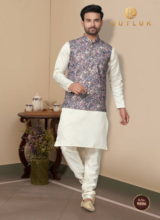 Outluk Wedding Collection Vol 9 Mens Wear Modi Jacket Kurta Pajama Exporters in India
