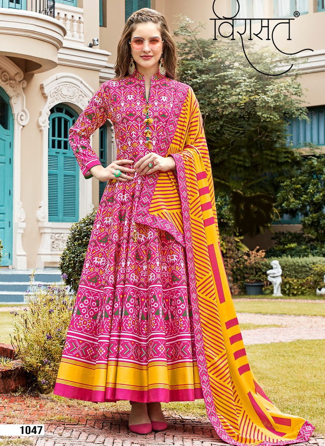 Virasat Vol 11 Latest Heavy Designer Handwork with Traditional Patola Print Partywera Salwar Suit Collection 