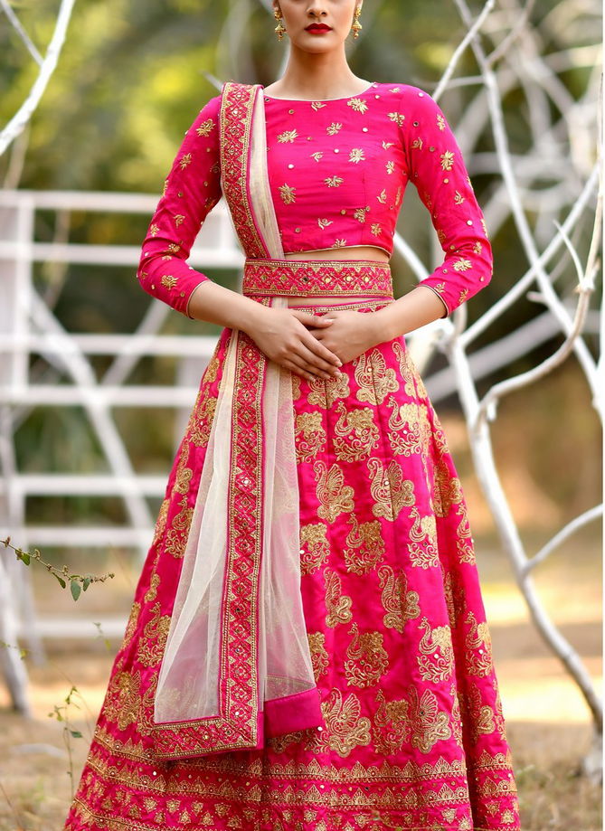 Khushbu Rasam Latest Designer Heavy Party Wear Silk Embroidery Work Lehenga Collection 