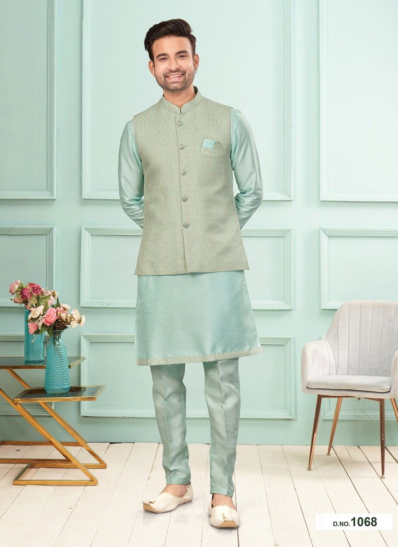 GS Fashion Wedding Wear Mens Designer Modi Jacket Kurta Pajama Wholesale Online