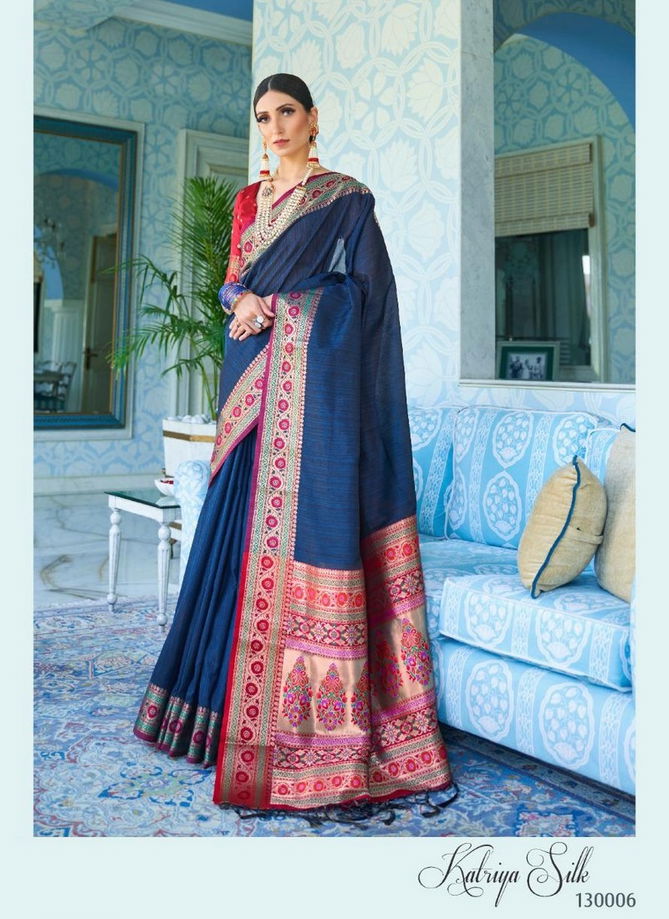 RajTex Katriya Silk Pure Silk Weaving Work Designer and Party Wear Saree Collections