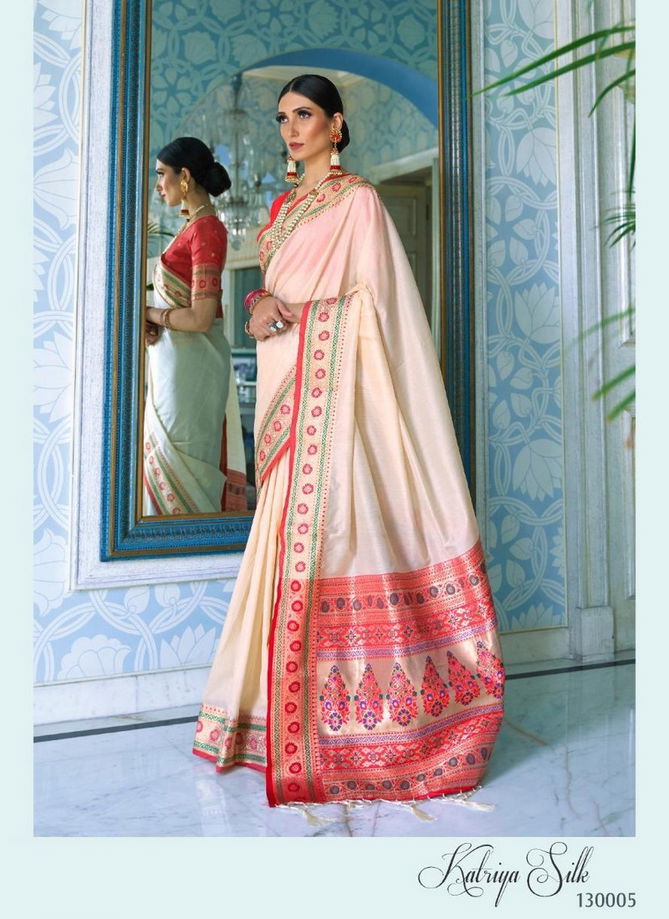 RajTex Katriya Silk Pure Silk Weaving Work Designer and Party Wear Saree Collections