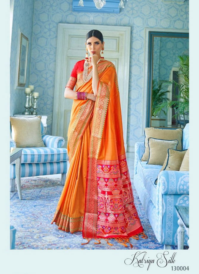 RajTex Katriya Silk Pure Silk Weaving Work Designer and Party Wear Saree Collections