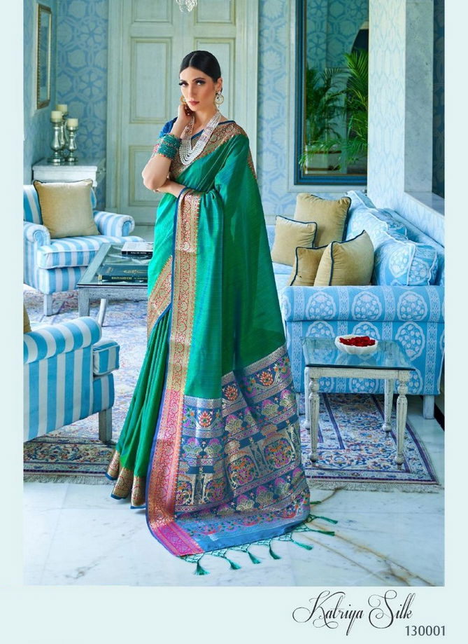 RajTex Katriya Silk Pure Silk Weaving Work Designer and Party Wear Saree Collections