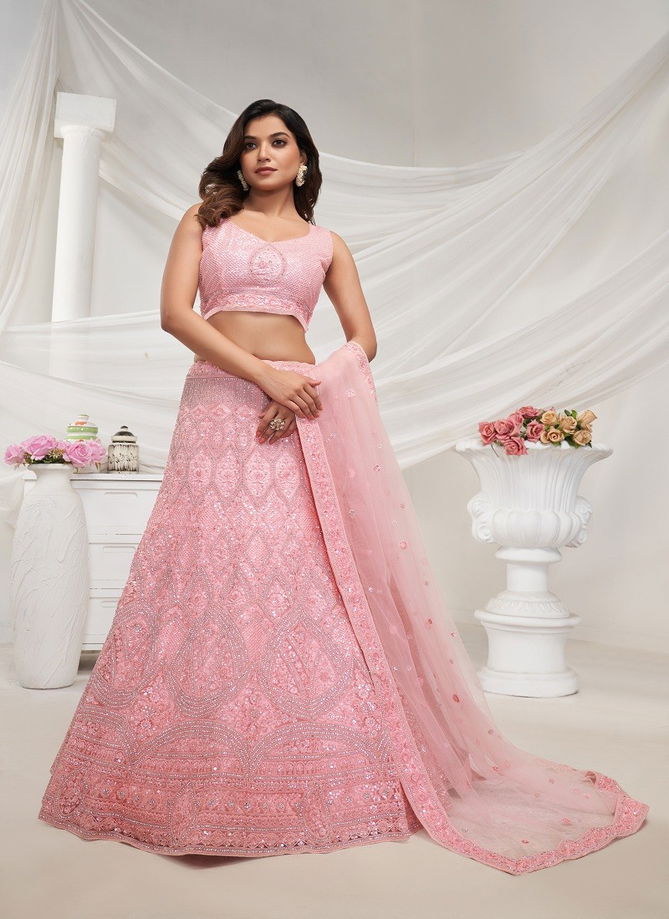 KF 428 To KF 433 By Kesar Fab Occasion Wear Soft Net Lehenga Choli Wholesale Online