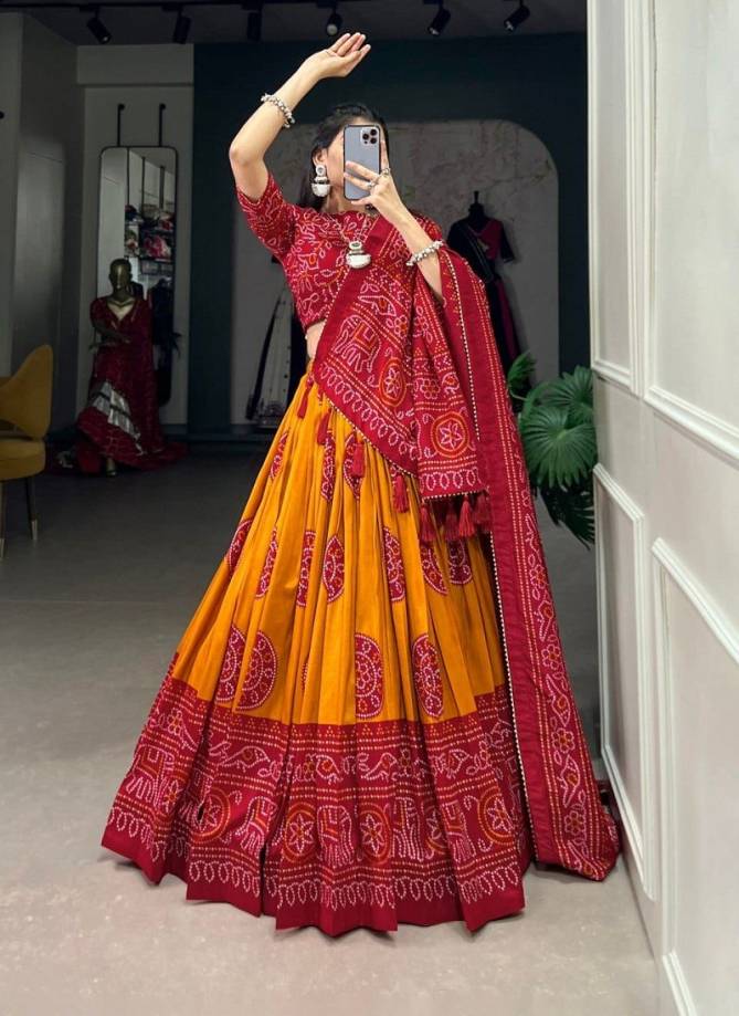 LNB 1229 Colours Tussar Silk Printed Lehenga Choli Suppliers In India