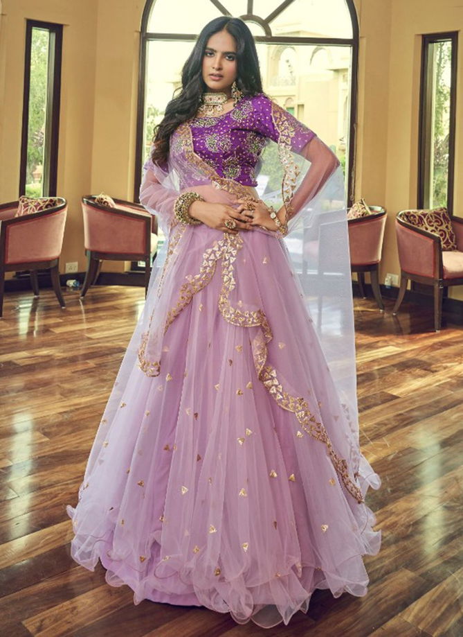 Lavendar Colour Rajwada Exlusive Wholesale Party Wear Lehenga Choli 2001