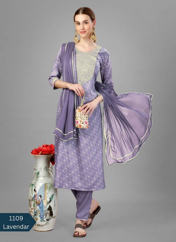 Aradhna 1109 Silk Blend With Embroidery Kurti Bottom With Dupatta Catalog