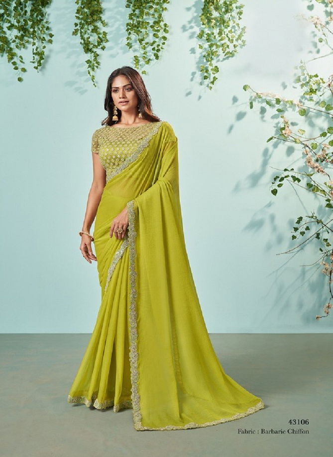 Lemon Colour Ikshita By Mahotsav Party Wear Saree Catalog 43106