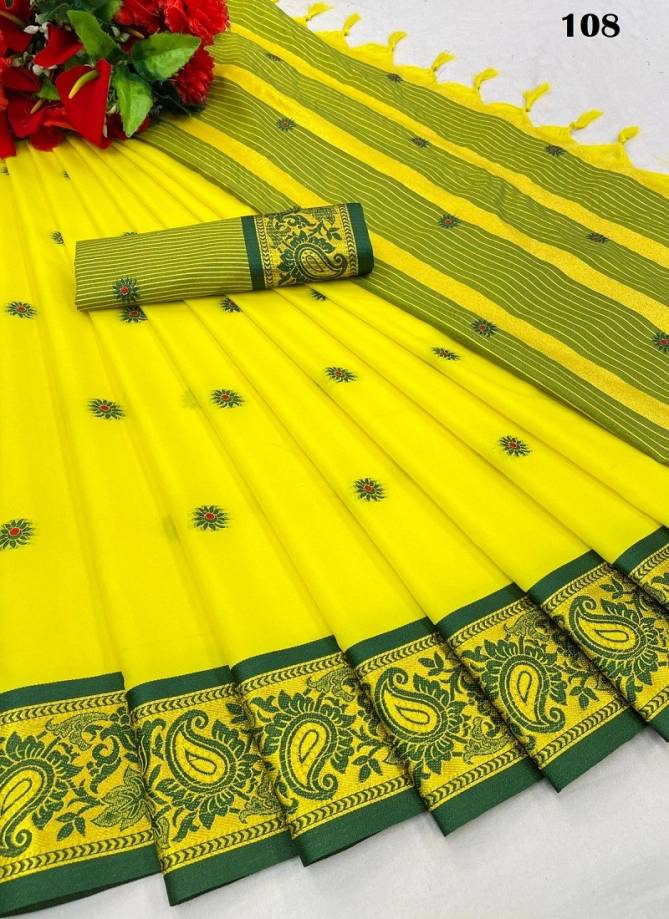 M AV 101 TO 108 Series Aura cotton Silk Wear Sarees Wholesale Online