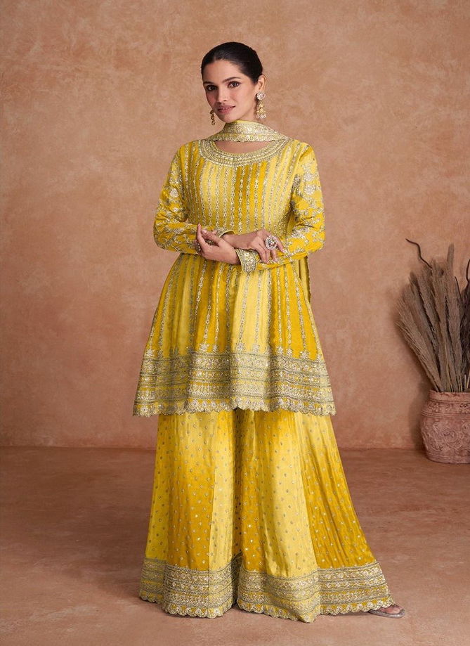 Vaani Vol 2 By Gulkayra Real Chinon Sharara Readymade Suits Exporters In India