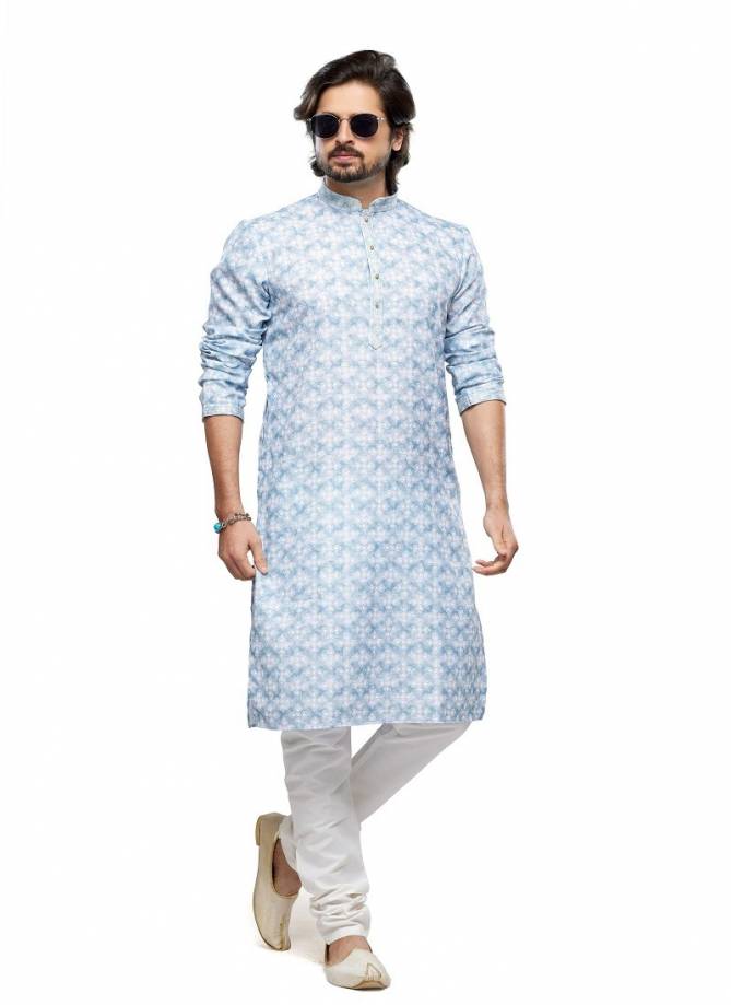 Occasion Mens Wear Designer Printed Stright Kurta Pajama Wholesale Shop In Surat