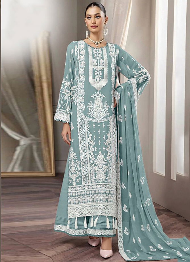 Light Blue Colour DS 158 Colours Wholesale Party Wear Sharara Suit Catalog 158 C