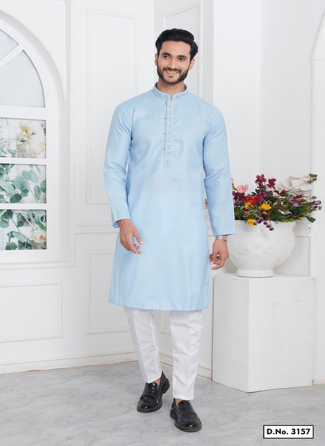 Occasion Mens Wear Premium Linen Cotton Designer Kurta Pajama Wholesale Online