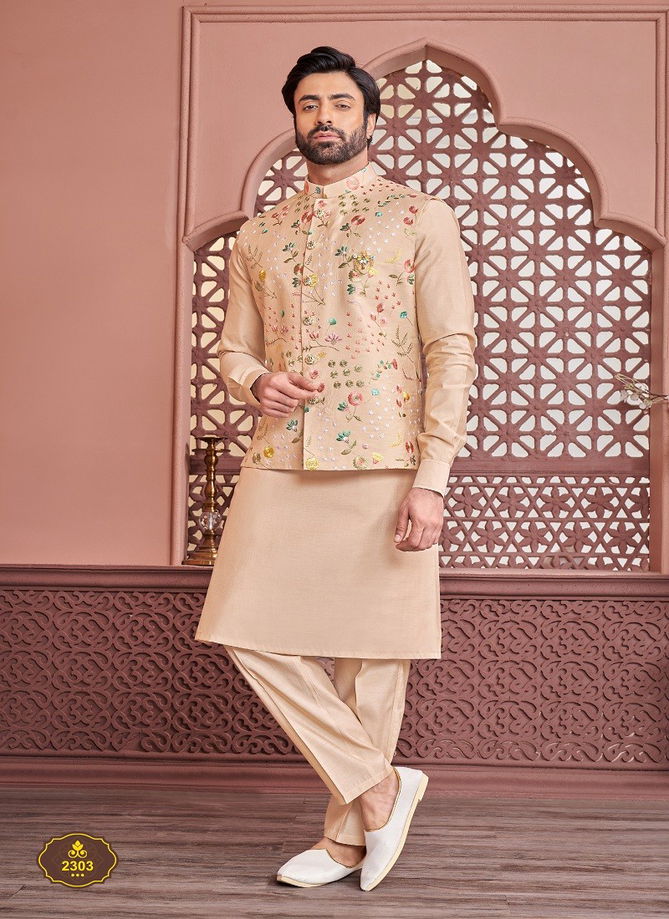 Occasion Wear Mens Modi Jacket Kurta Pajama Wholesale Market In Surat 