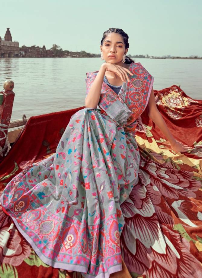 Kani Pashmina Fancy Wear Wholesale Printed Sarees