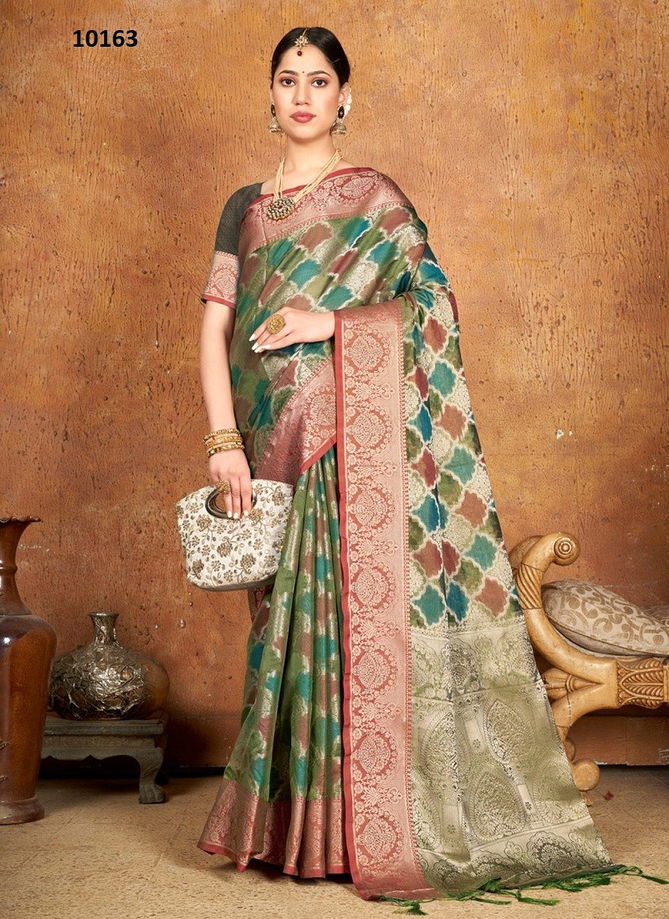 Light Green Colour Ashika By Sangam Banarasi Silk Saree Catalog 10163