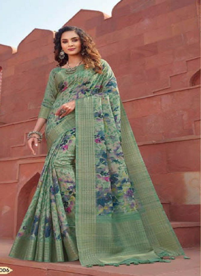 Light Green Colour Jaimathi Vol 510 By Joh Rivaaj Printed Saree Catalog 51006