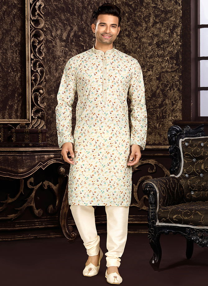 Light Green Colour Outluk 116 Party Wear Mens Kurta Pajama Catalog 116001