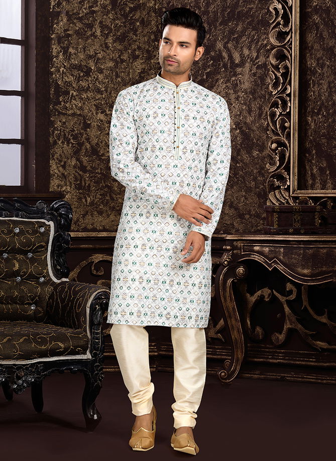 Light Green Colour Outluk Vol 109 Function Wear Wholesale Kurta Pajama 109002