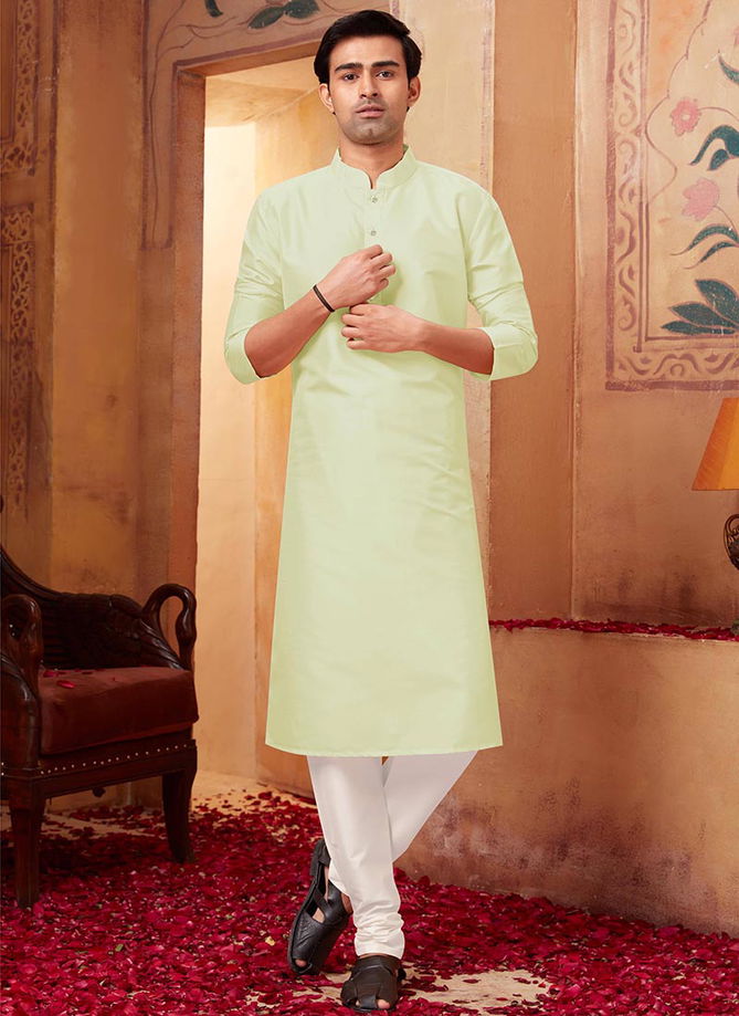 Light Green Colour Silikana Exclusive Wear Wholesale Kurta Pajama 1540-10