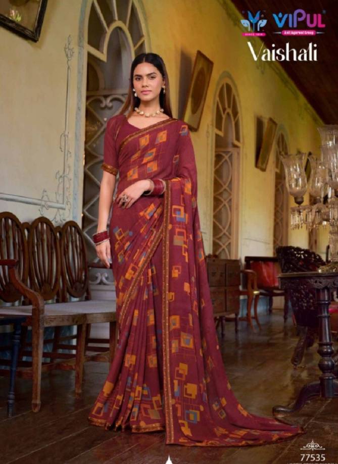 Vaishali By Vipul Georgette Printed Daily Wear Sarees Wholesale Price In Surat