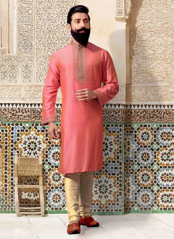 New Traditional Wedding and Party Wear Silk and Jacquard Embroidery Work Kurta Pajama in Wholesale Collection