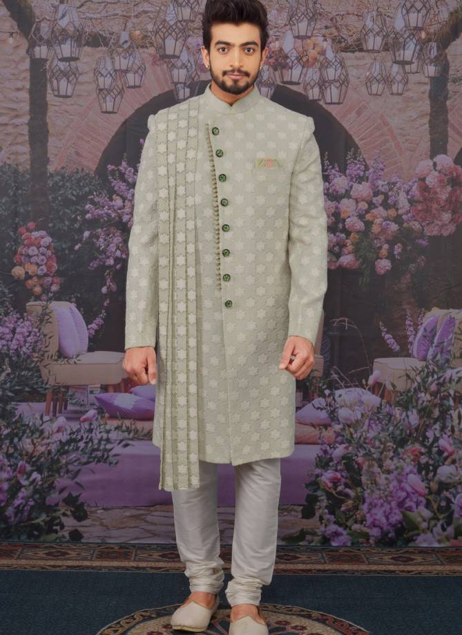 Luckanvi Work Wedding Wear Designer Fancy Heavy Georgette Embroidered Work Sherwanis Collection