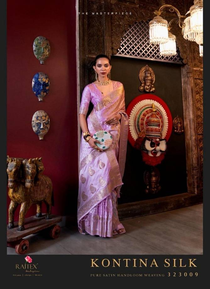 Kontina Silk By Rajtex Pure Satin Handloom Weaving Saree Wholesale Market In Surat