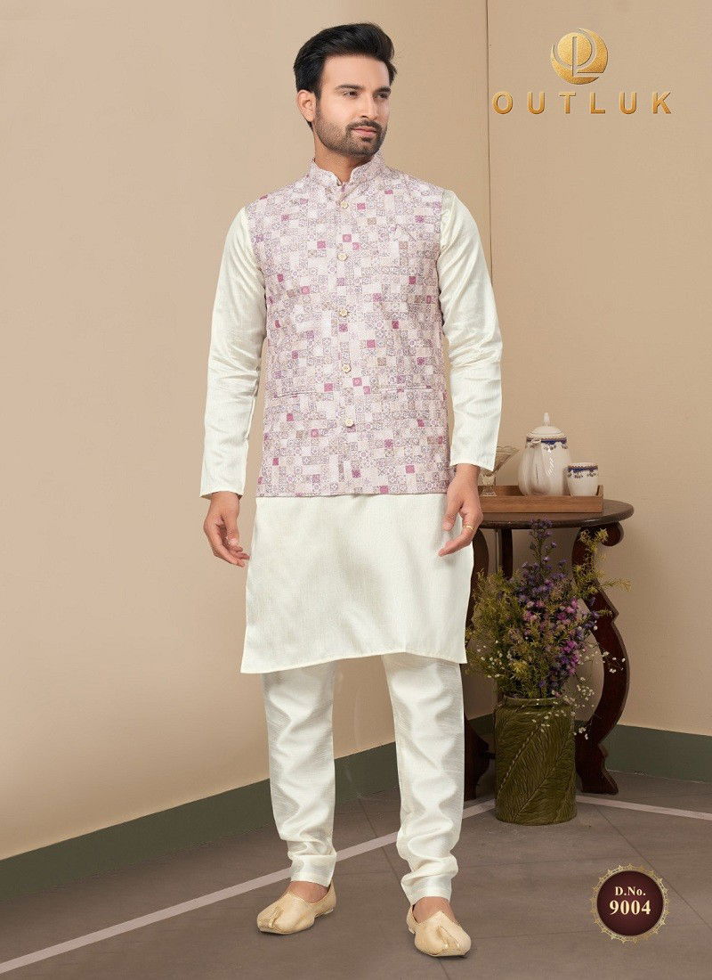 Outluk Wedding Collection Vol 9 Mens Wear Modi Jacket Kurta Pajama Exporters in India