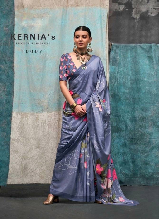 kernias By Rajbeer Crepe Silk Printed Saree Suppliers In India