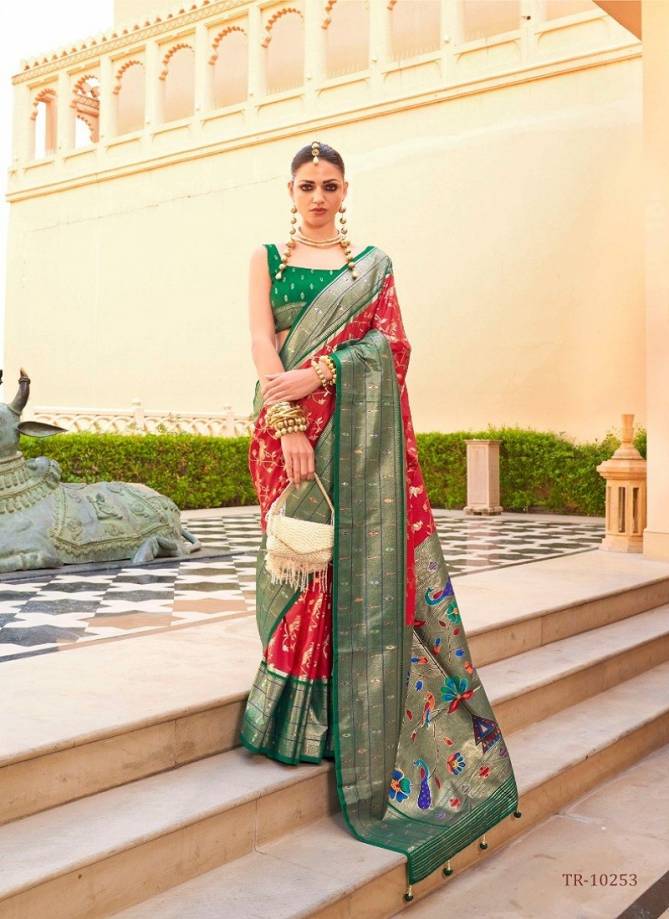 Swastik By Trirath Function Wear Designer Paithini Super P V Silk Saree Manufacturers
