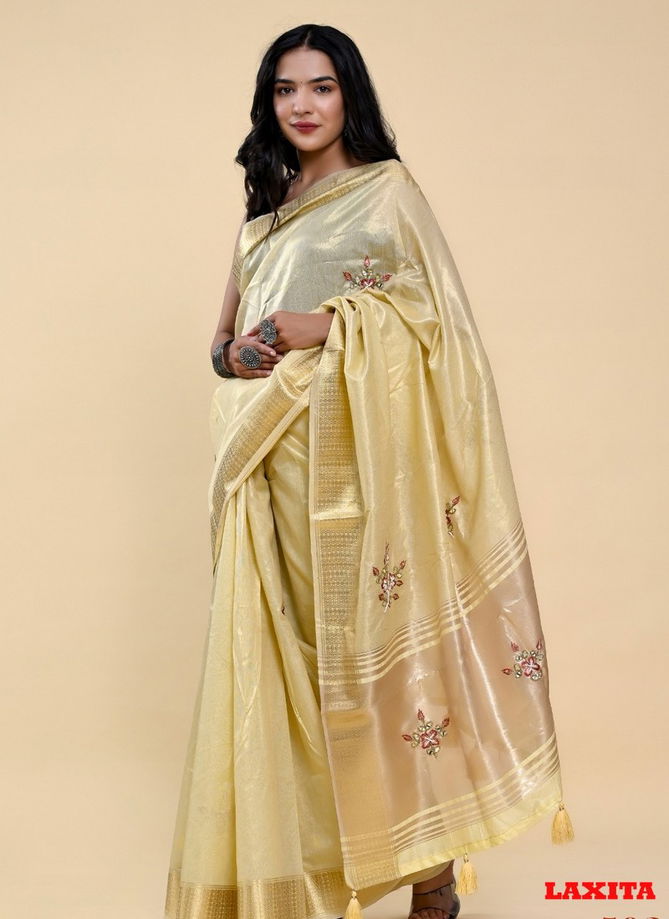 Light Yellow Colour Laxita By Fashion Lab Cotton Saree Catalog 502