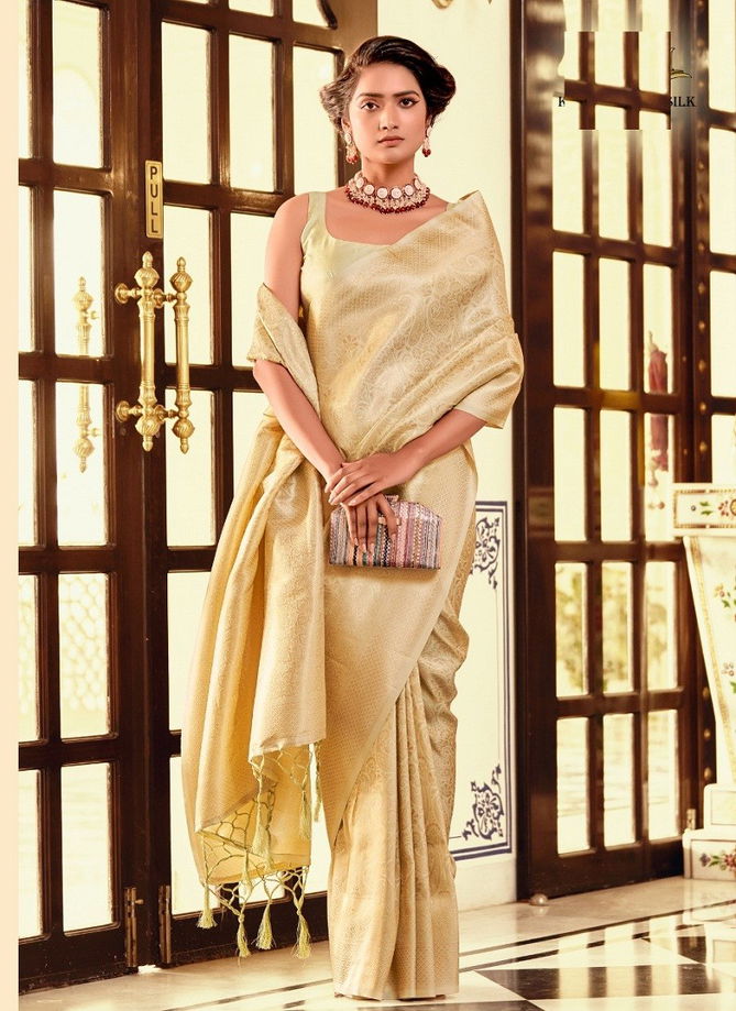 Light Yellow Colour Scarlet Silk By Rajpath Silk Saree Catalog 111004