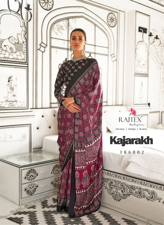 Kajarakh By Rajtex Printed Satin Crepe Best Sarees Wholesale Shop In Surat