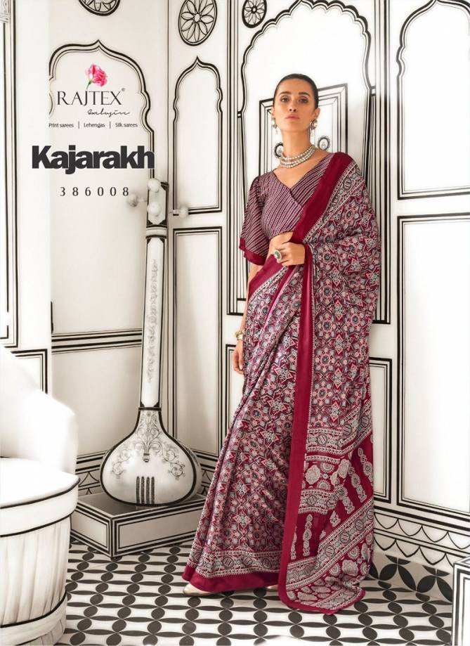 Kajarakh By Rajtex Printed Satin Crepe Best Sarees Wholesale Shop In Surat