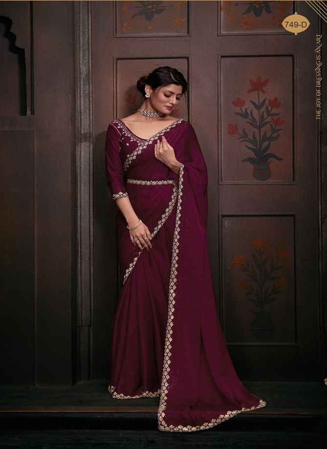 Mehek 749 A TO F Pure Satin Georgette Party Wear Saree Wholesale Market In Surat