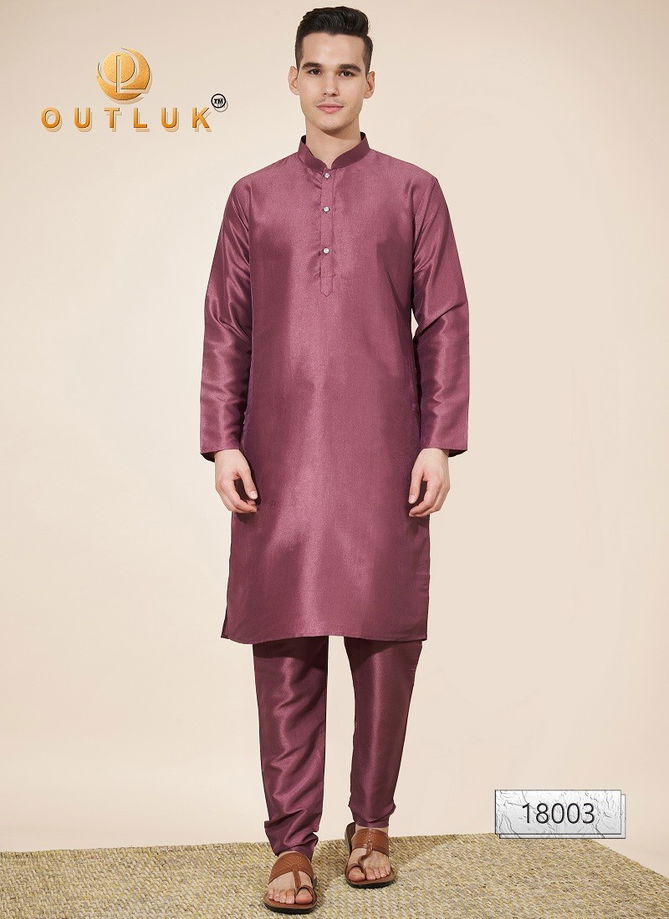 Outluk Wedding Collection Vol 18 Pure Silk Mens Kurta Pajama Suppliers In India